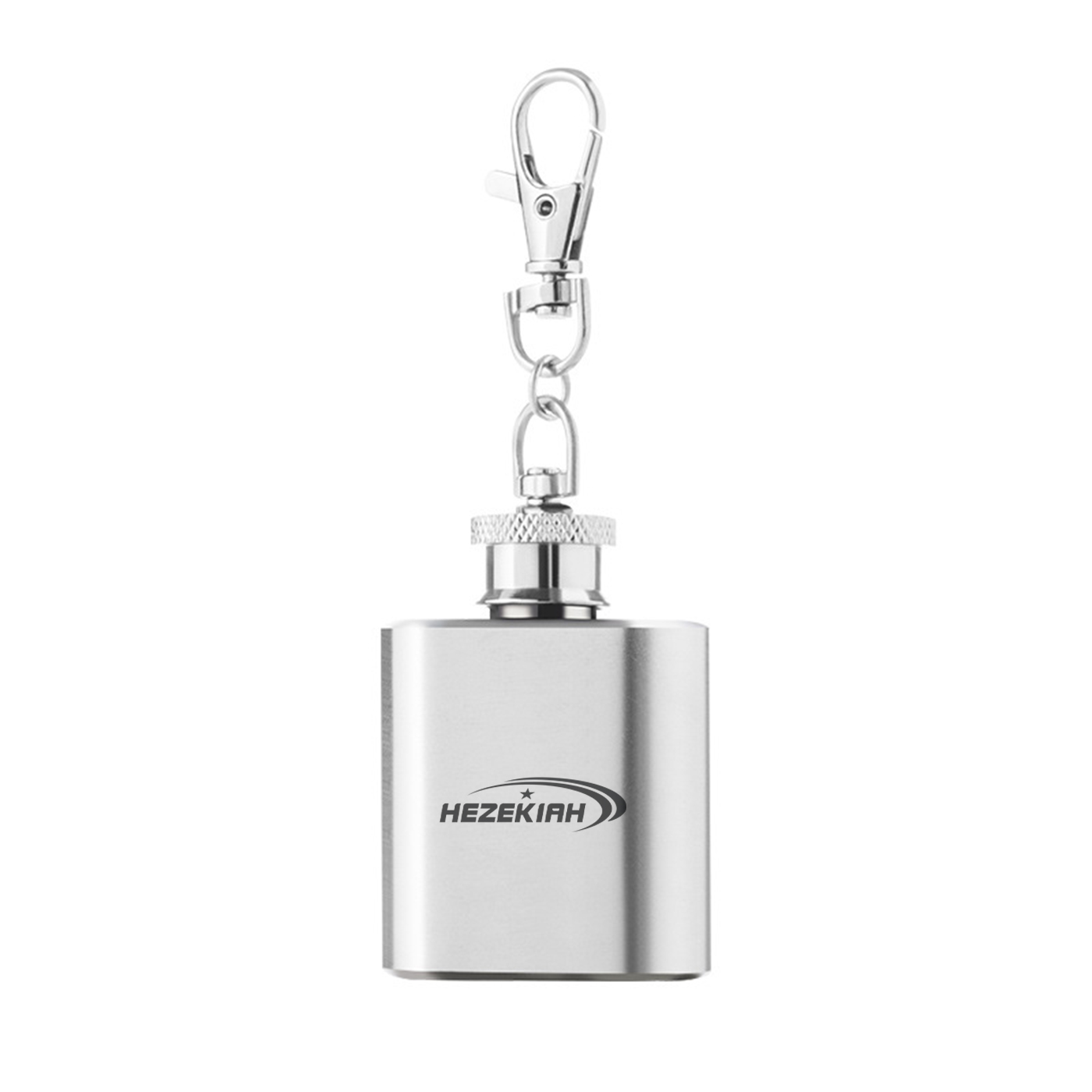 1 oz. Custom Stainless Steel Flask Keychain