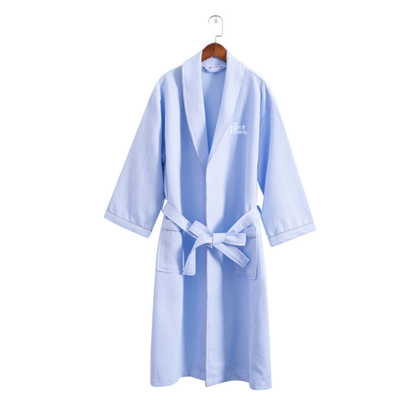 Pure Cotton Waffle Adult Hotel Bathrobe1