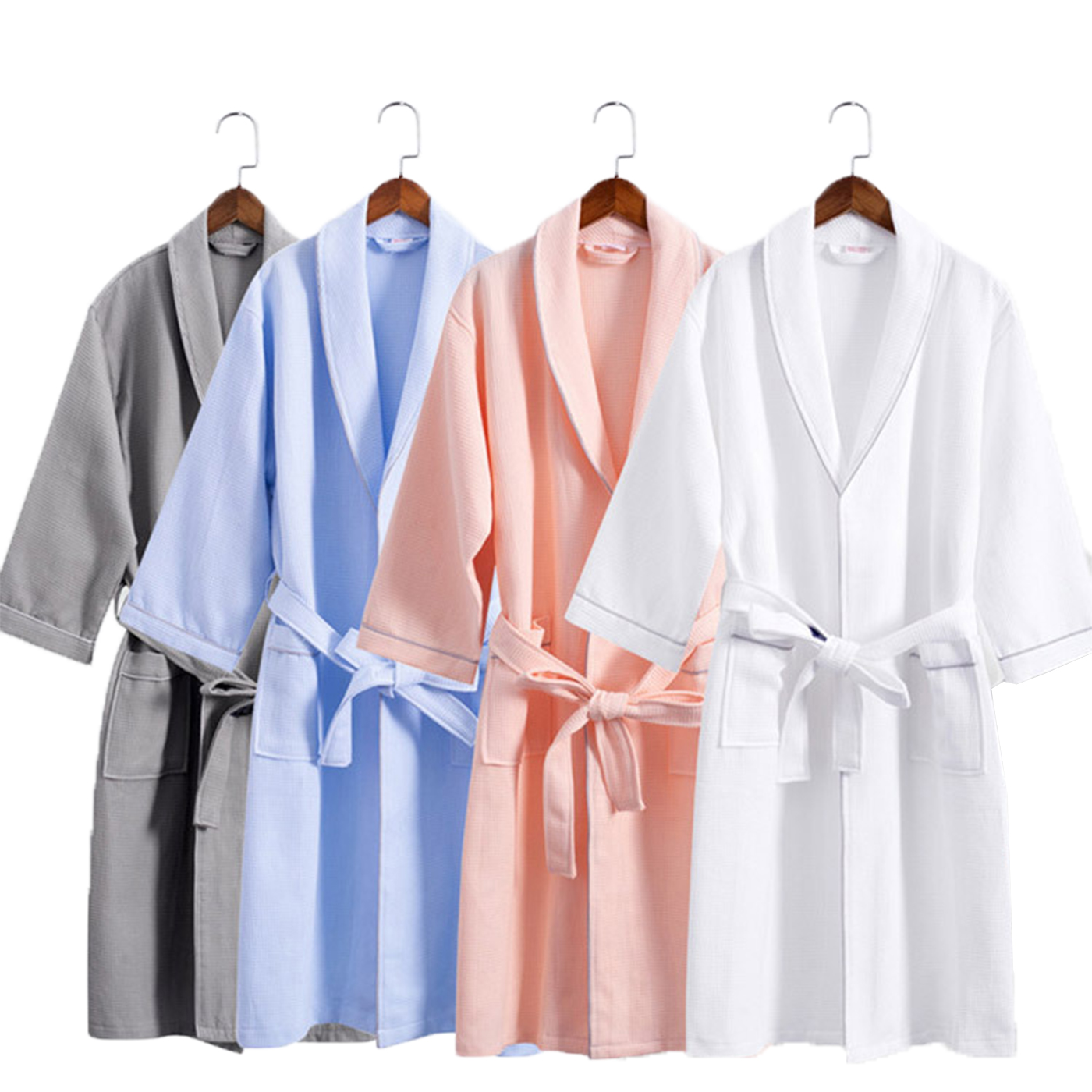 Pure Cotton Waffle Adult Hotel Bathrobe2