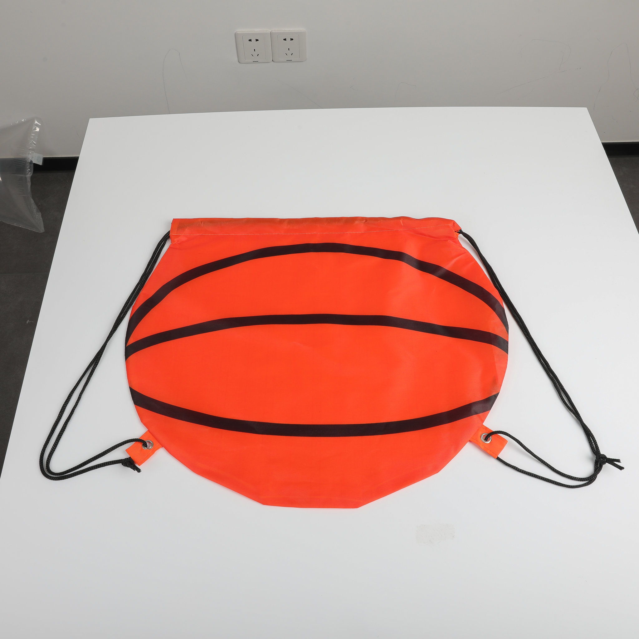 Custom Basketball Shaped Drawstring Bag3