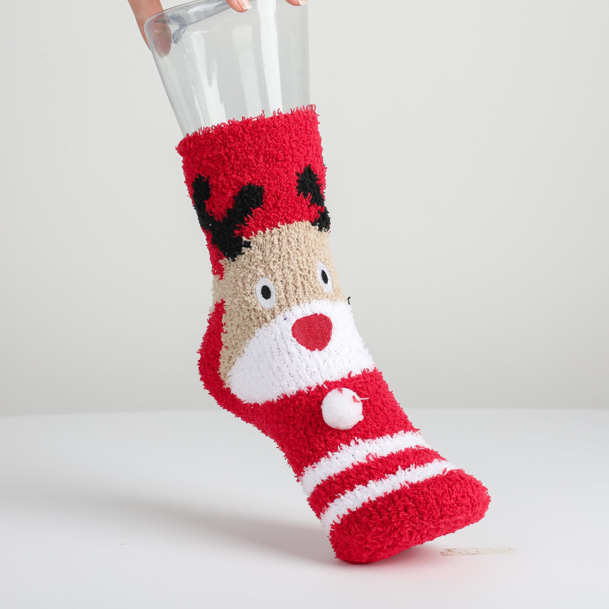 Cozy Warm Reindeer Fuzzy Socks3