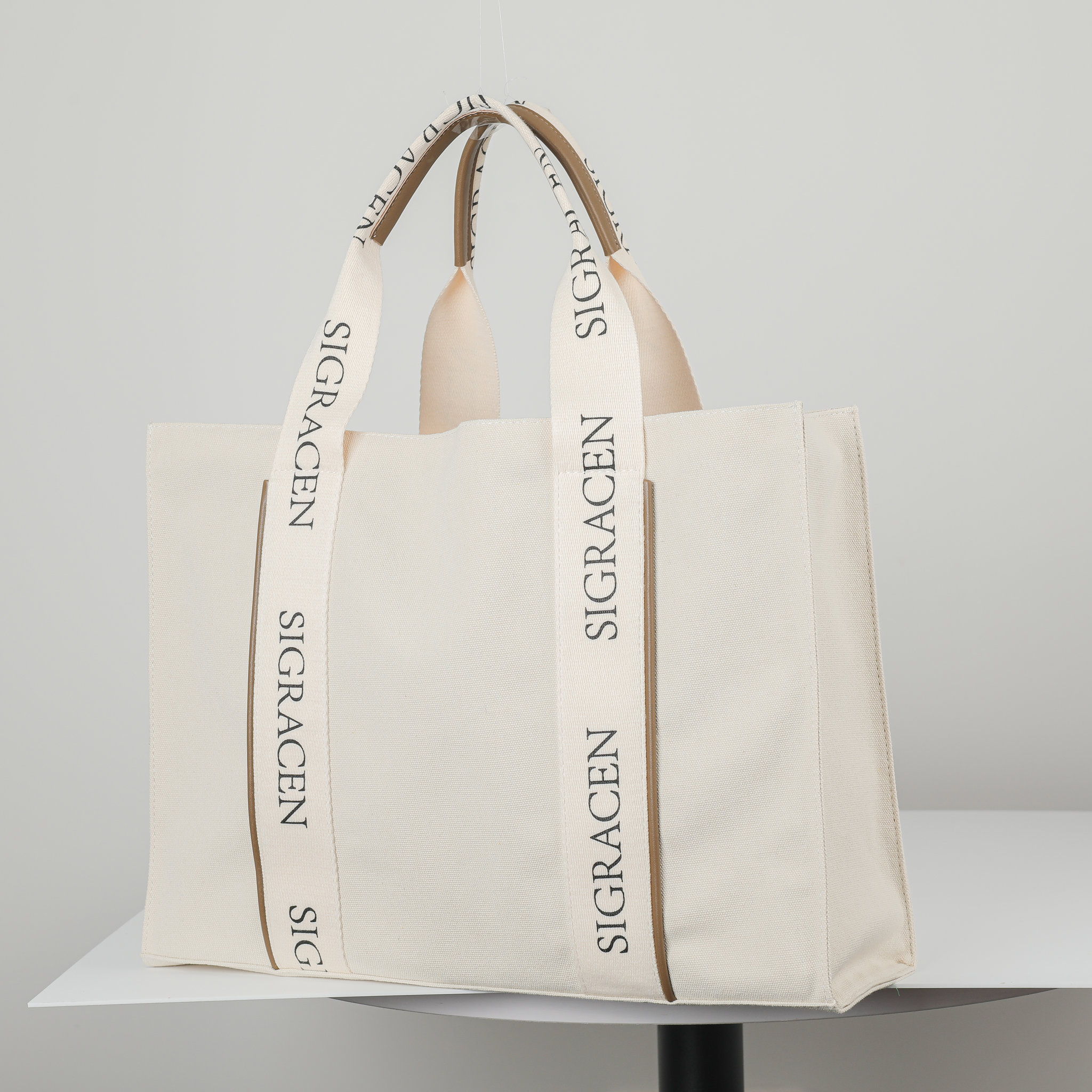 Personalized Logo Strap Canvas Tote Bag4