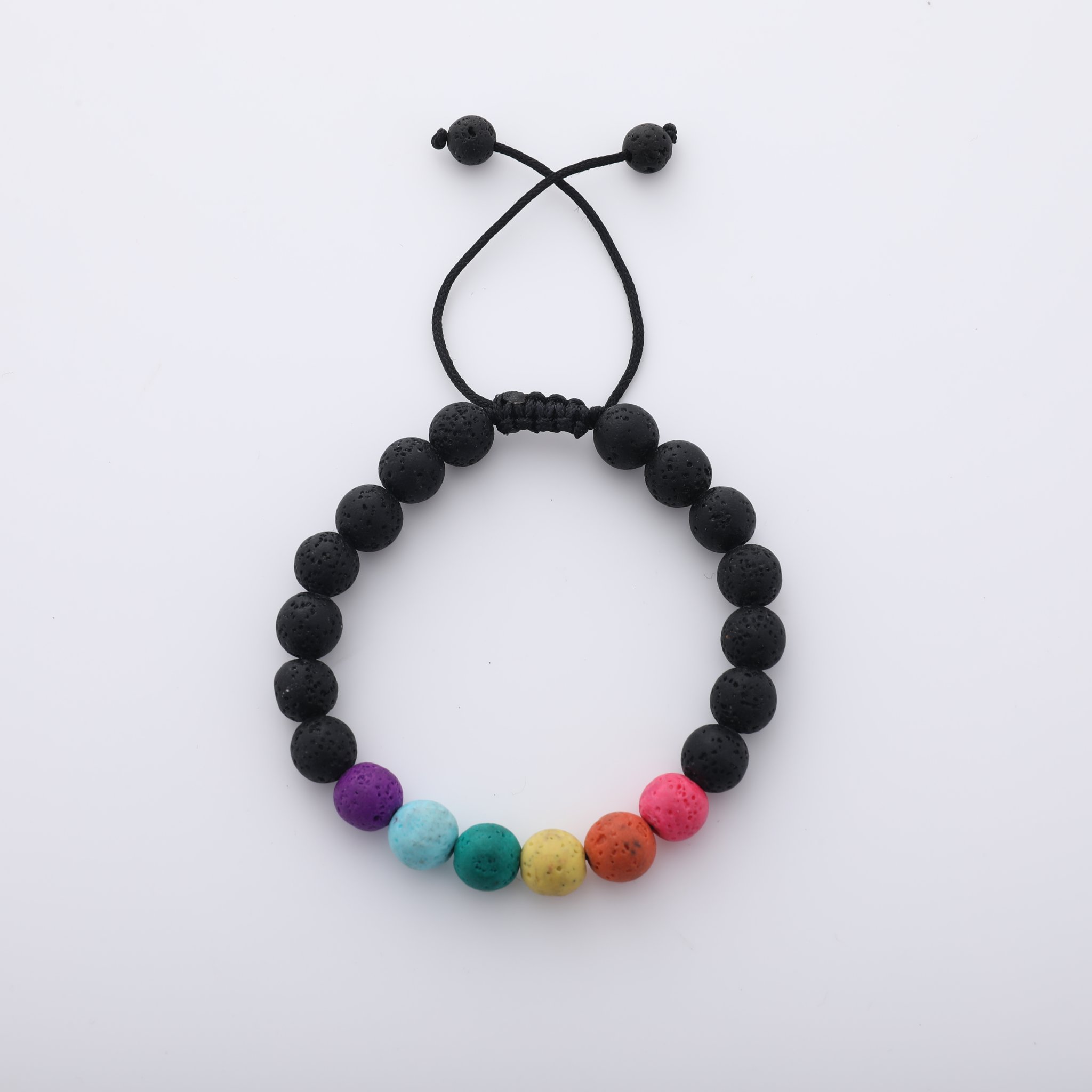 Adjustable Colorful Lava Stone Bracelet2