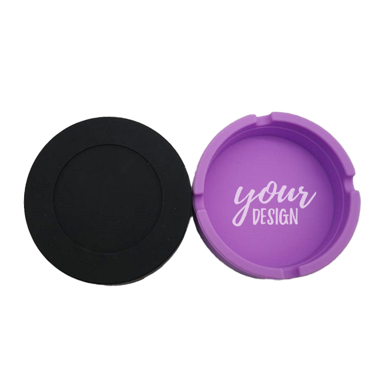 Portable Silicone Round Ashtray1