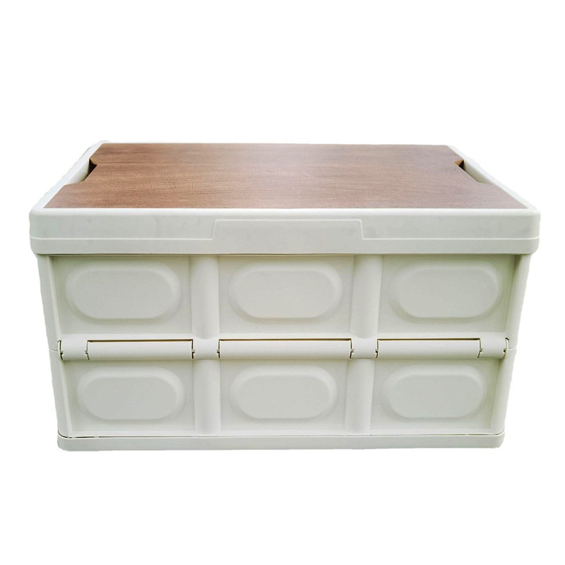 Camping Collapsible Storage Bins With Wood Lid2