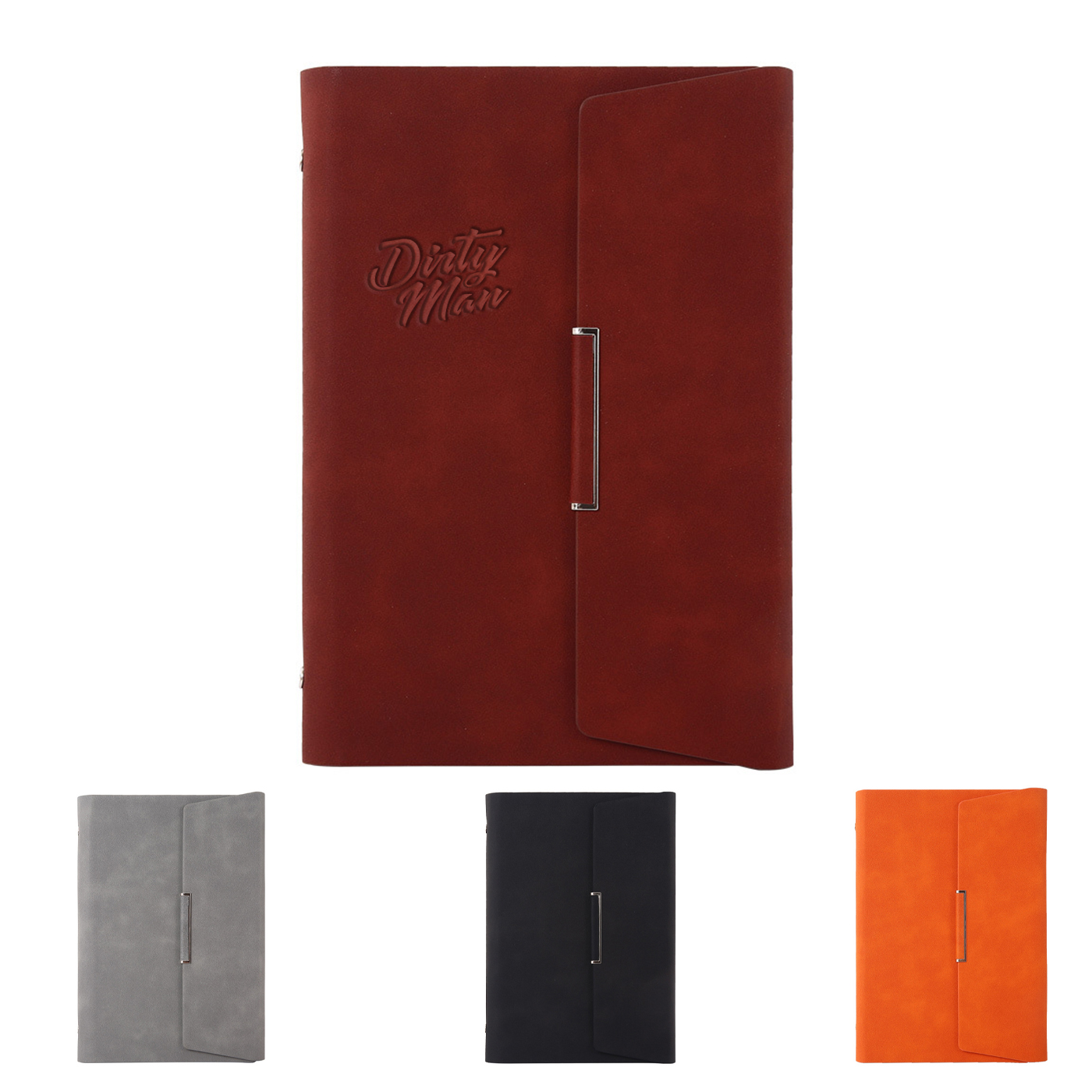 A5 Business Leather Tri Fold Loose Leaf Notebook