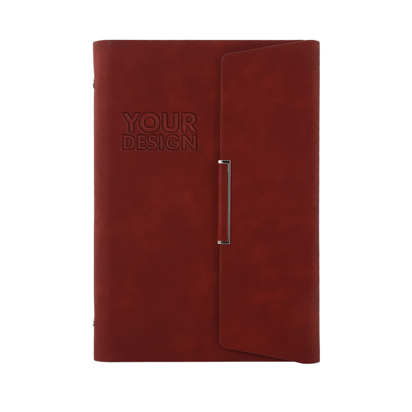 A5 Business Leather Tri Fold Loose Leaf Notebook1