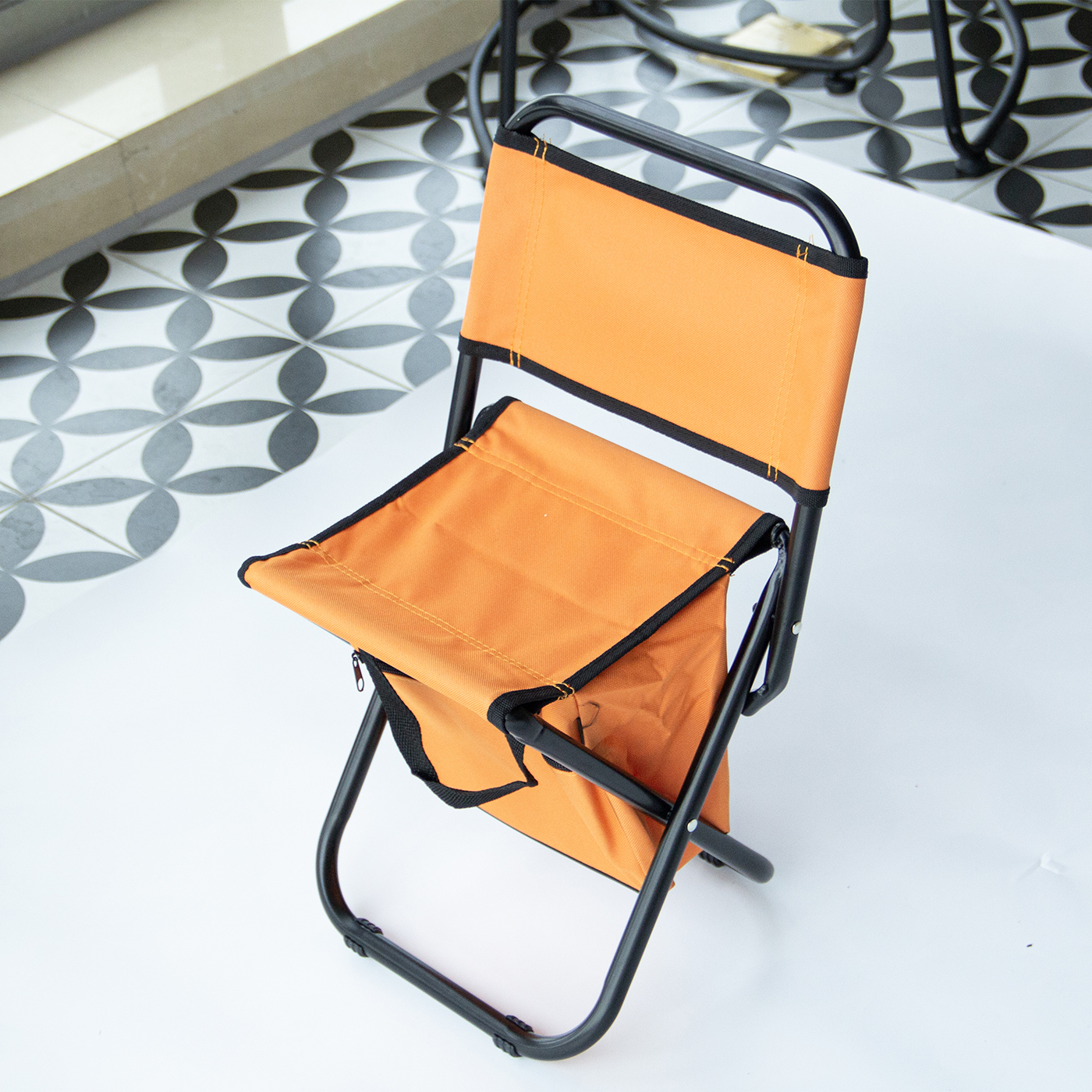 Folding Camping Stool With Cooler Bag3