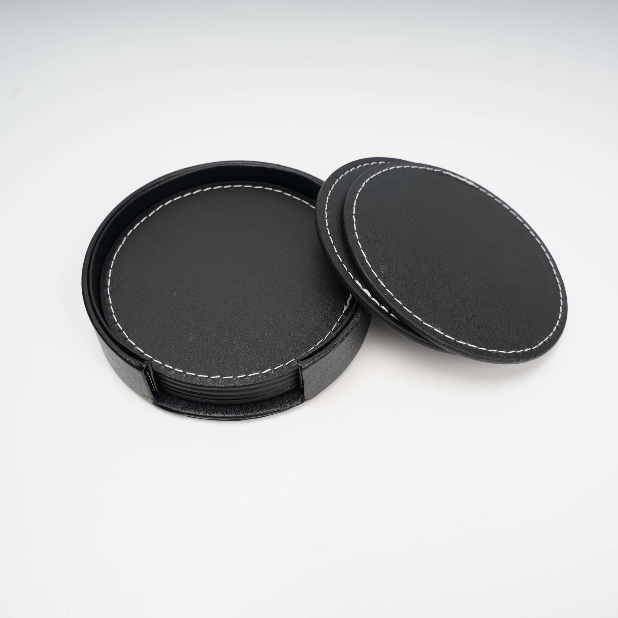 Promotional PU Leather Coasters Set 3