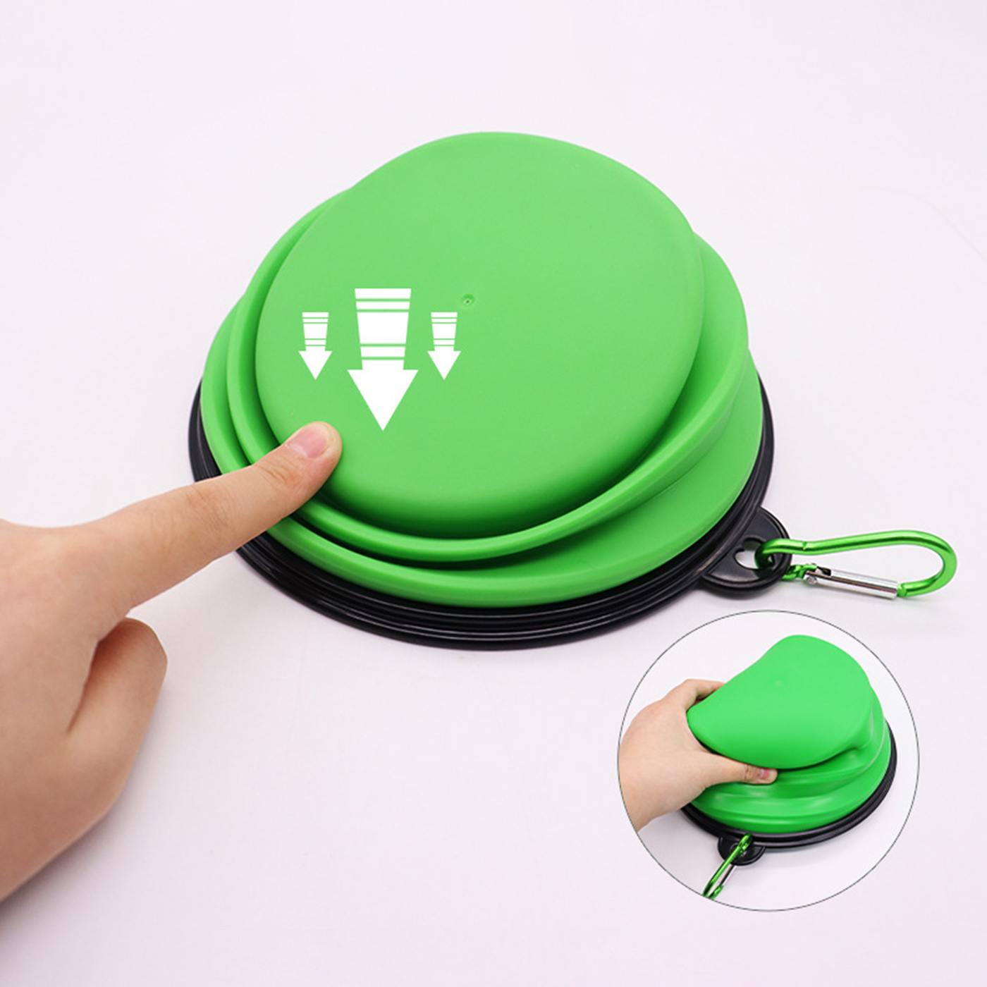 2 pcs Silicone Foldable Pet Bowl With Carabiner3