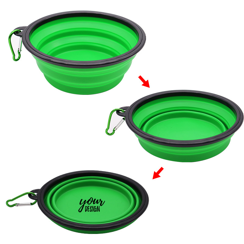 2 pcs Silicone Foldable Pet Bowl With Carabiner1