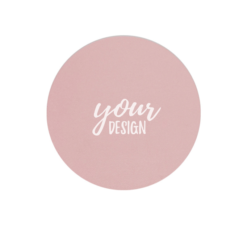 Non-Slip Round PU Leather Coaster 1