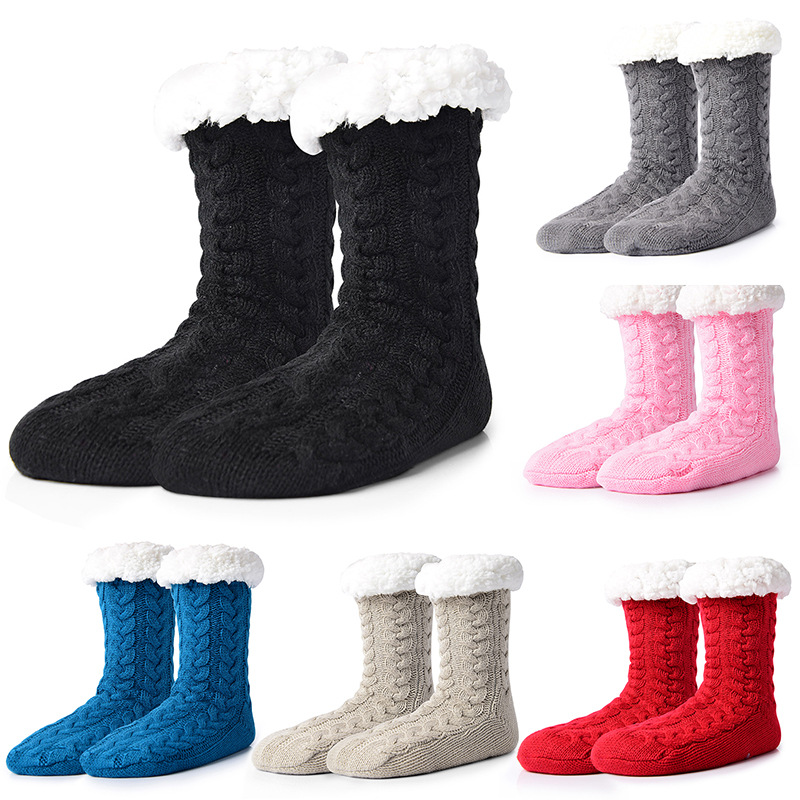 Bodensocken, Fleece, rutschfest, mittlerer Schlauch