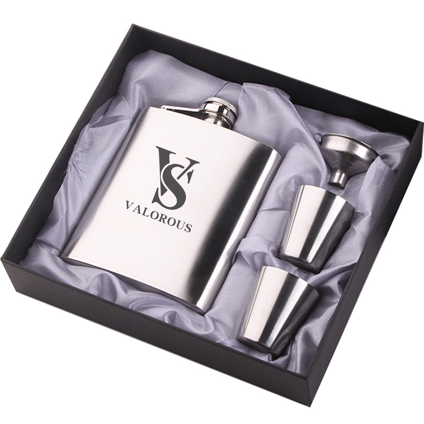 Flachmann-Geschenkset, personalisiert, 7 oz.