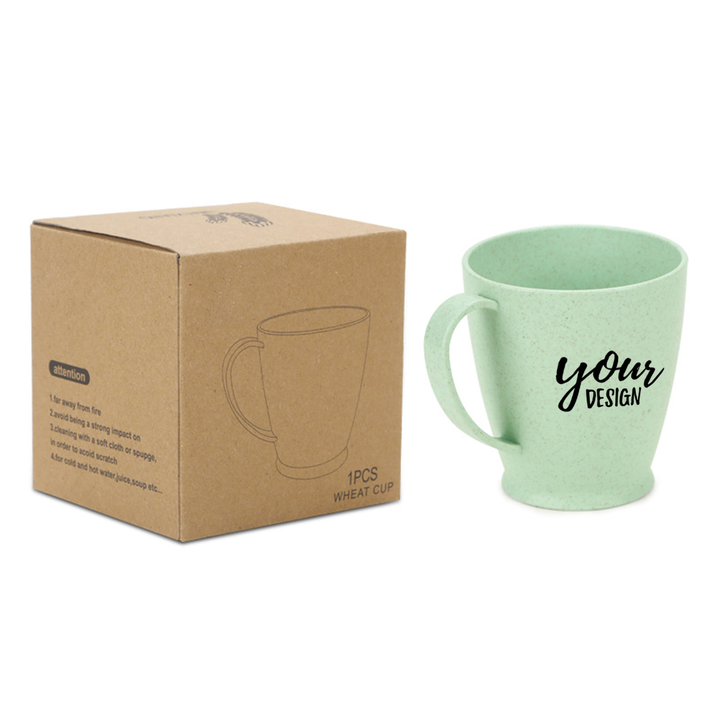 Promotional Wheat Straw Plastic Cup With Handle1