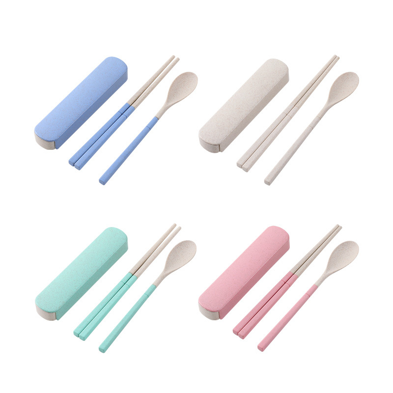 2 Sets Wheat Straw Cutlery Set2