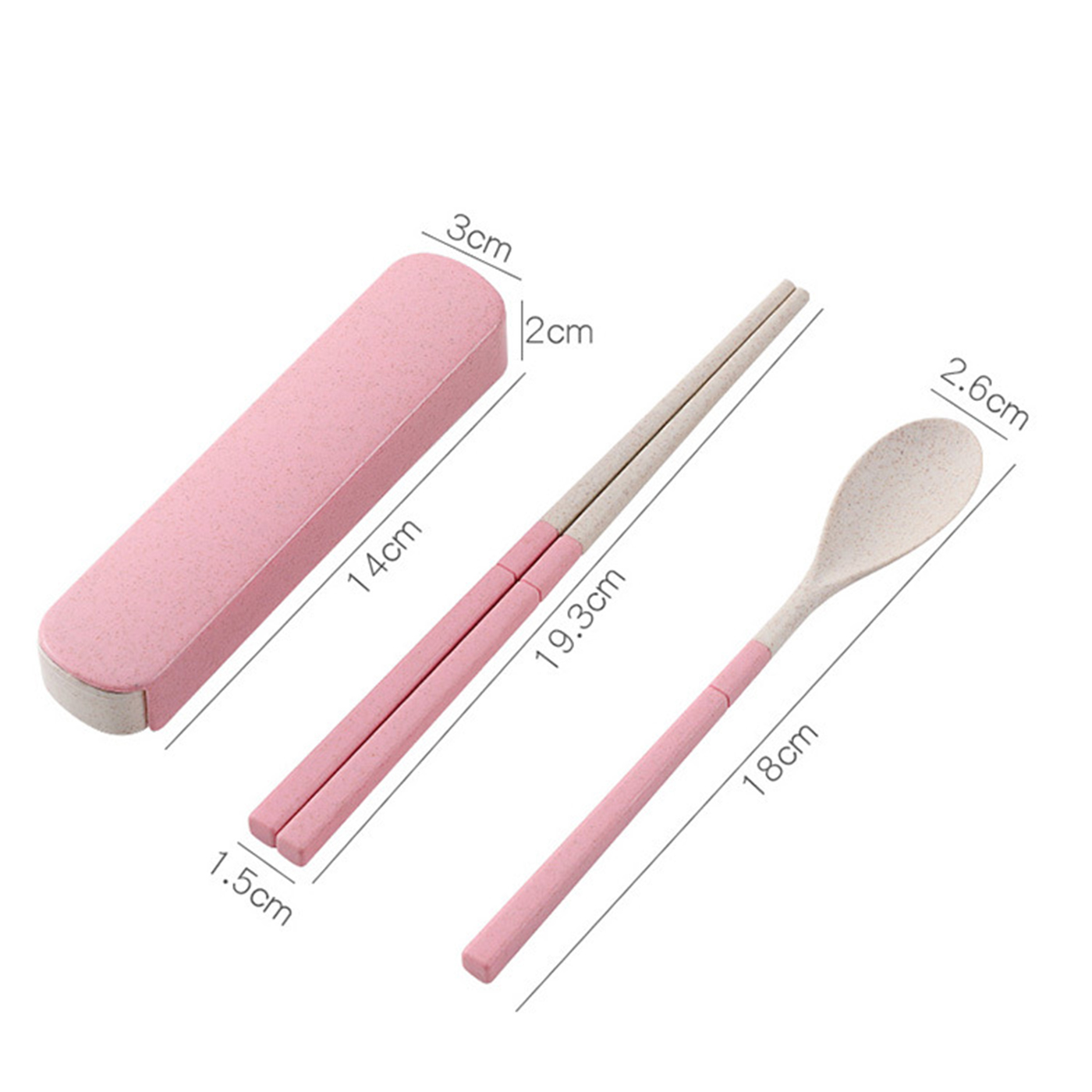 2 Pcs Wheat Straw Travel Cutlery Set3