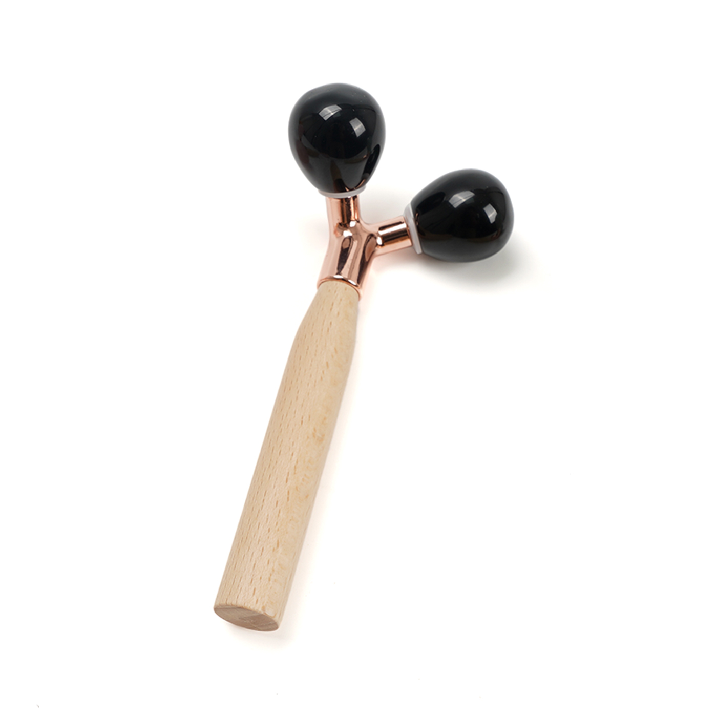 Obsidian Massage Roller With Wooden Handle2