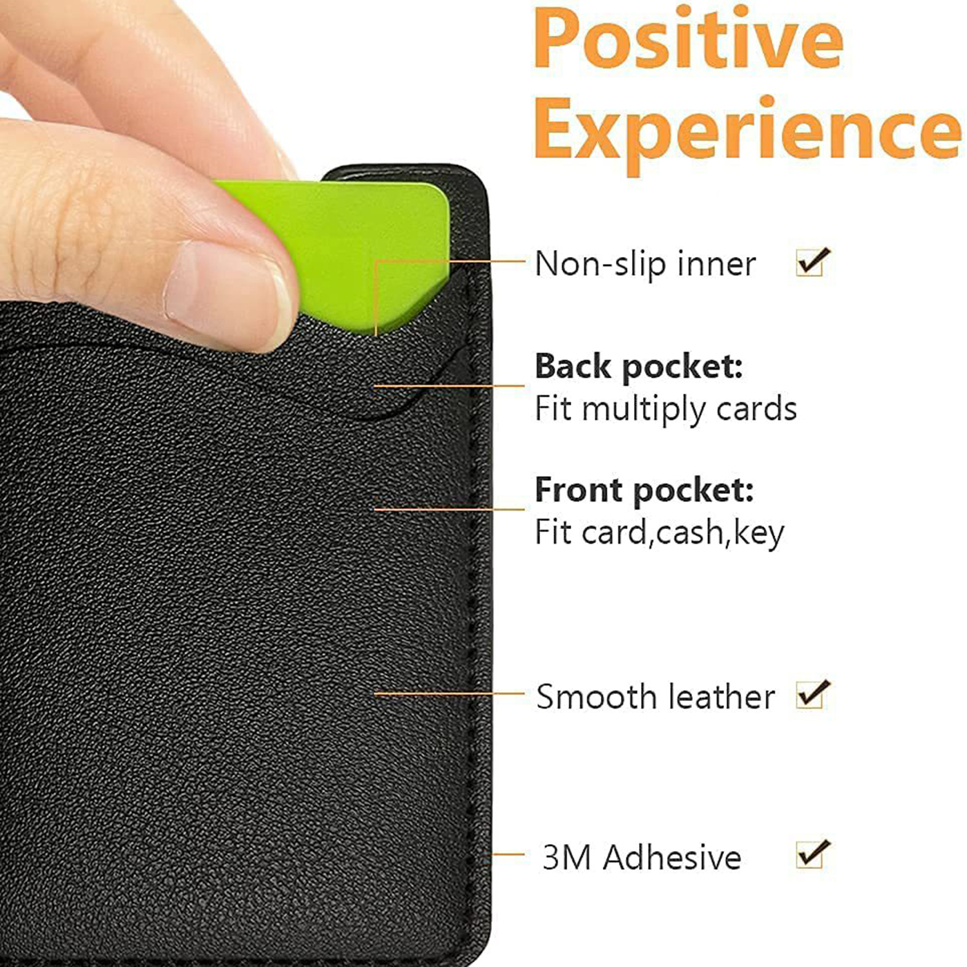 PU Leather Double Layer Phone Adhesive Card Holder3