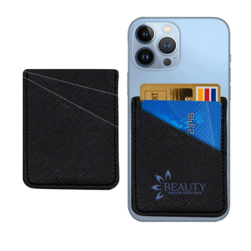 Double Layer PU Leather Phone Adhesive Card Wallet