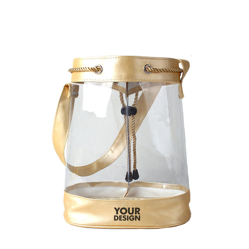 Gold Clear PVC Drawstring Gift Bag1