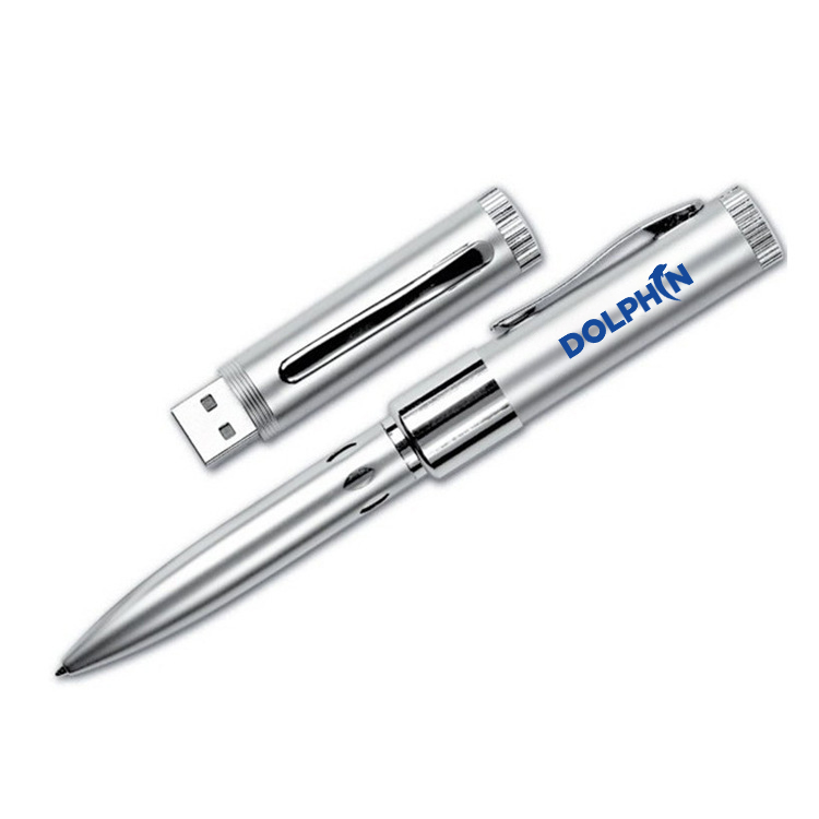 USB-Stick mit Kugelschreiber, Metall, multifunktional