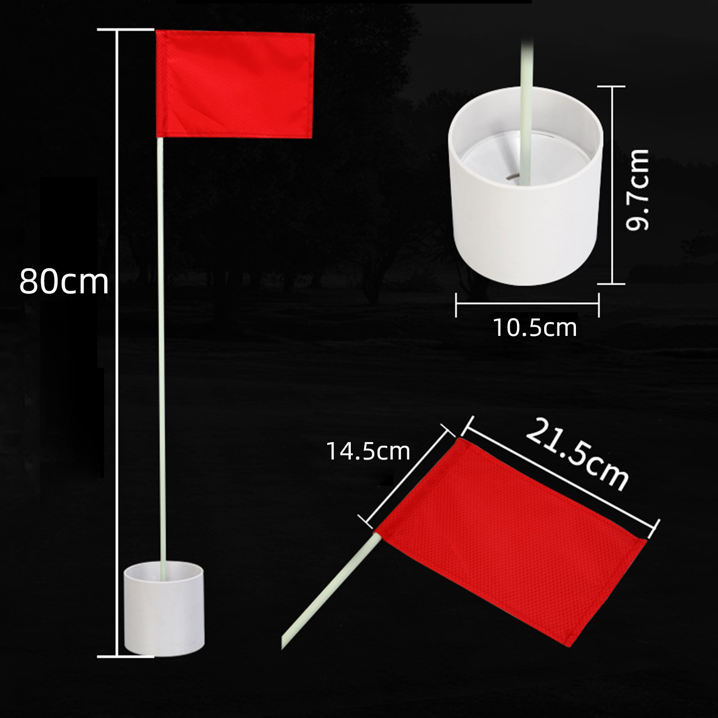 Custom Golf Flag Stick Set With Hole Cup2