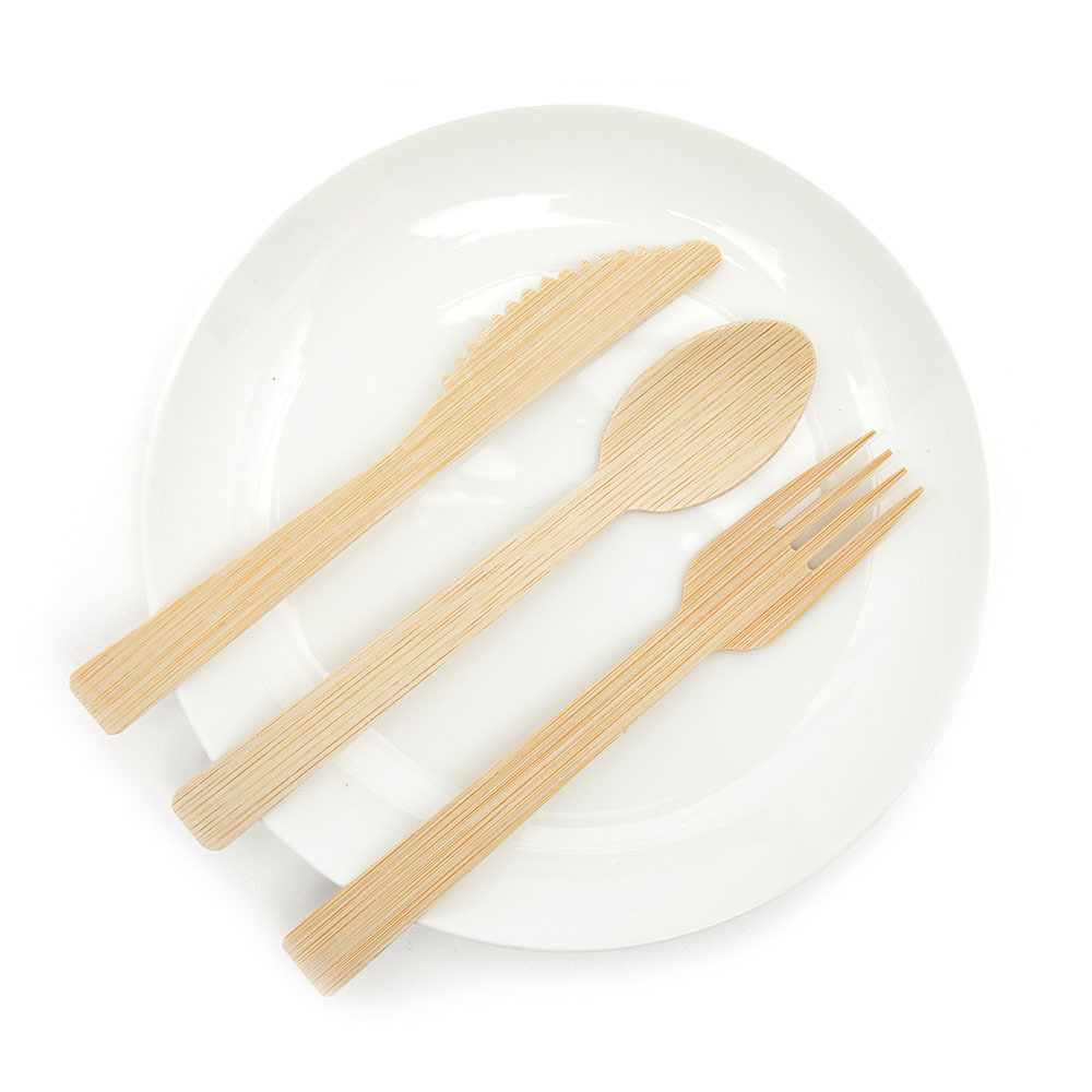 Utensilien Set, Bambus, biologisch abbaubar, Einwegartikel