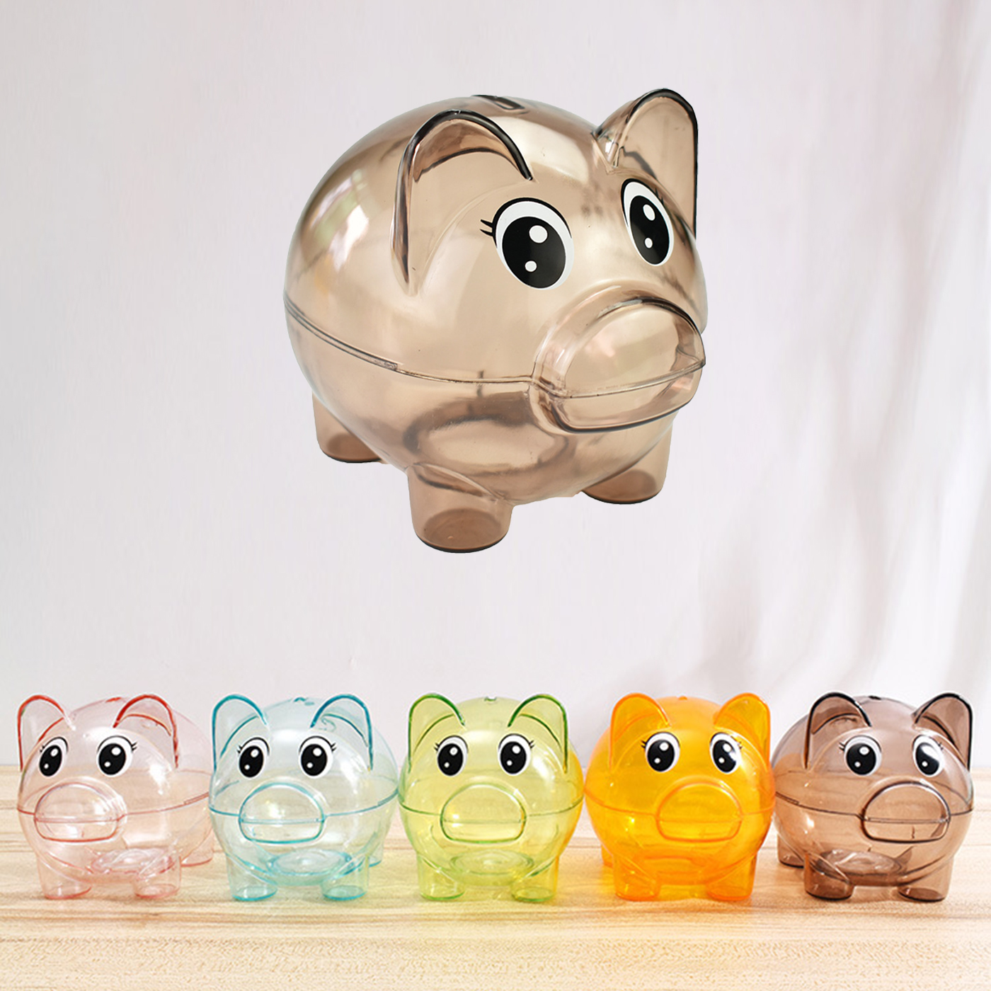 Sparschwein, transparent, Kunststoff