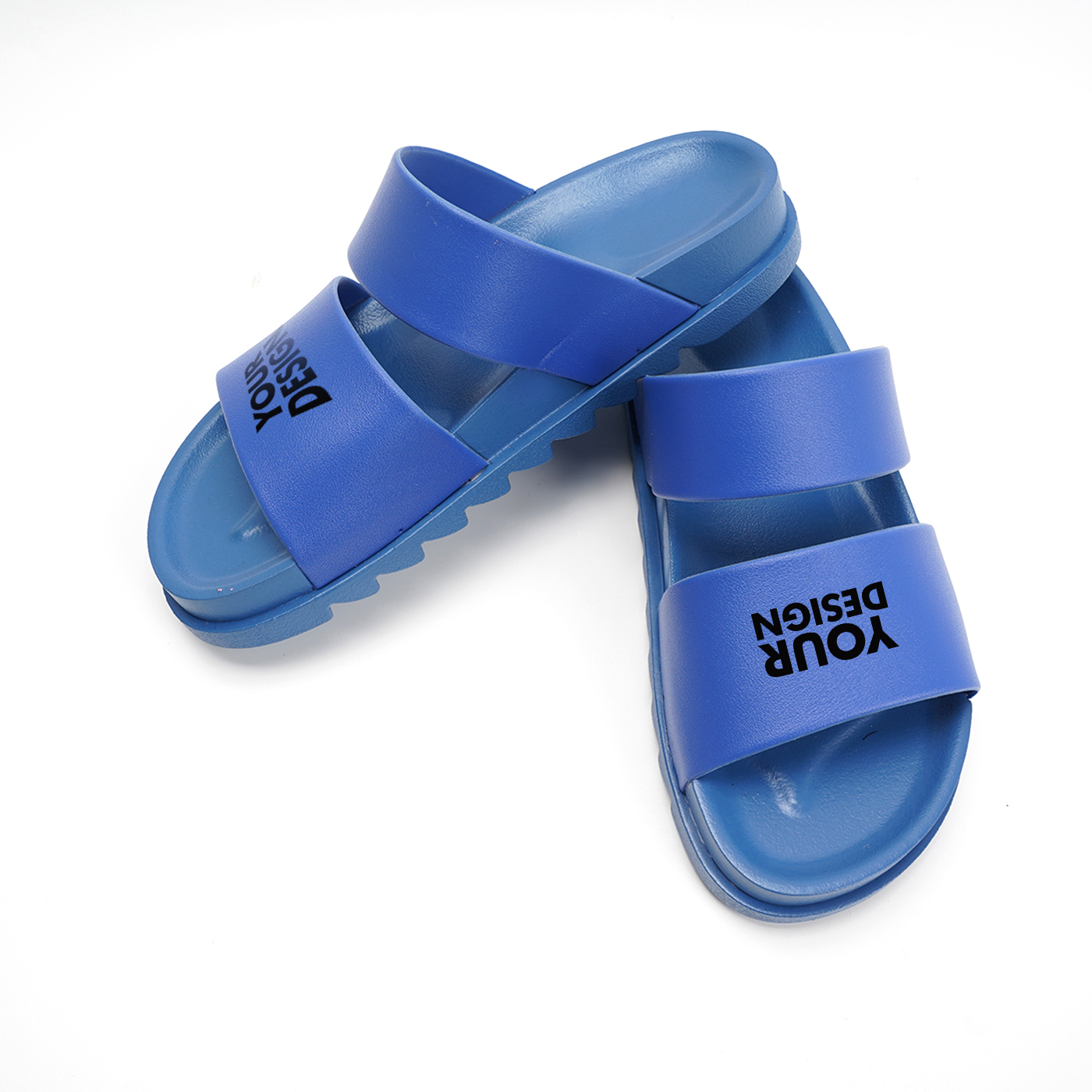 Solid Color Double Strap Slide Sandal1