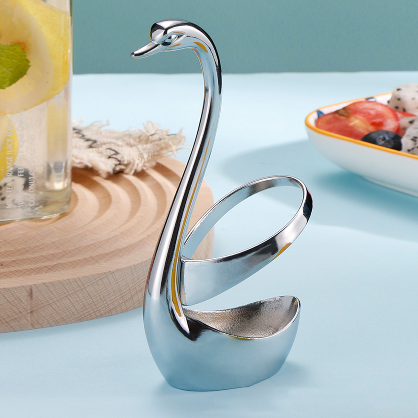 Metal Swan Base Holder Spoon Organizer2