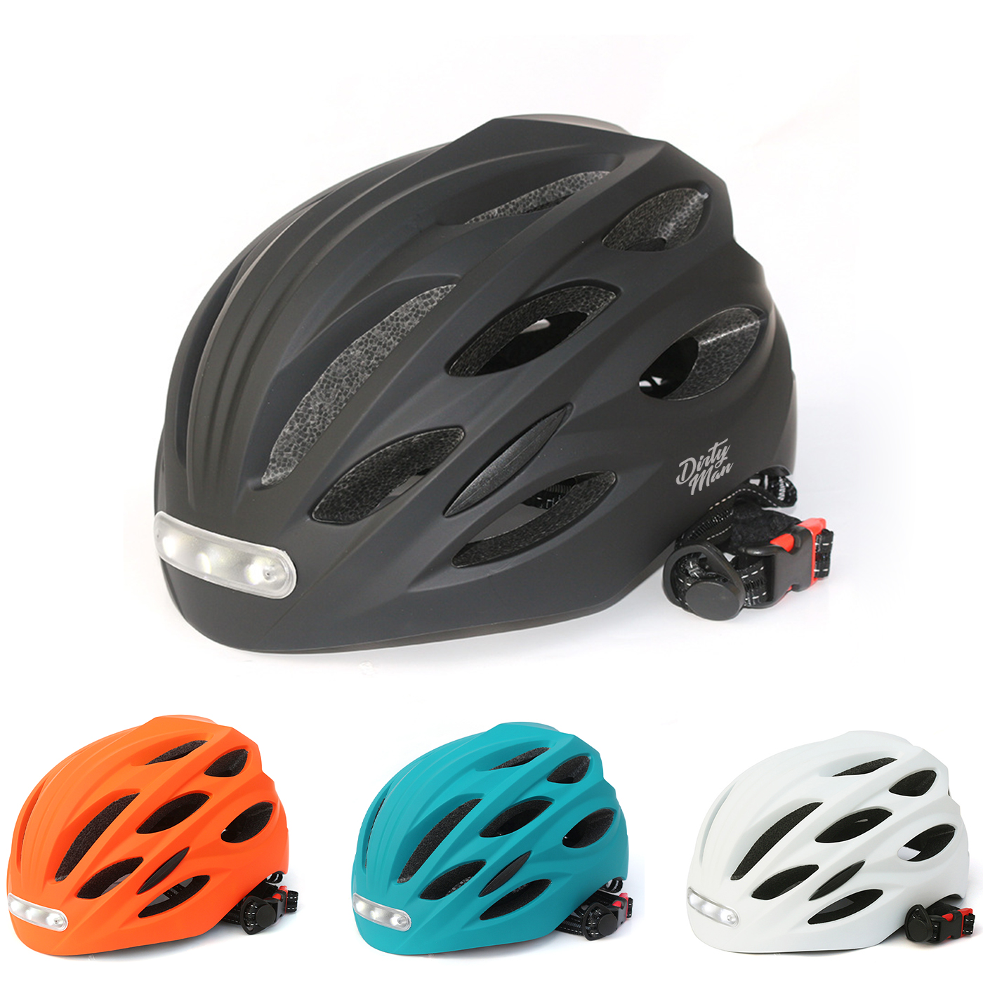 Fahrradhelm, mit Vorder- und Rücklicht