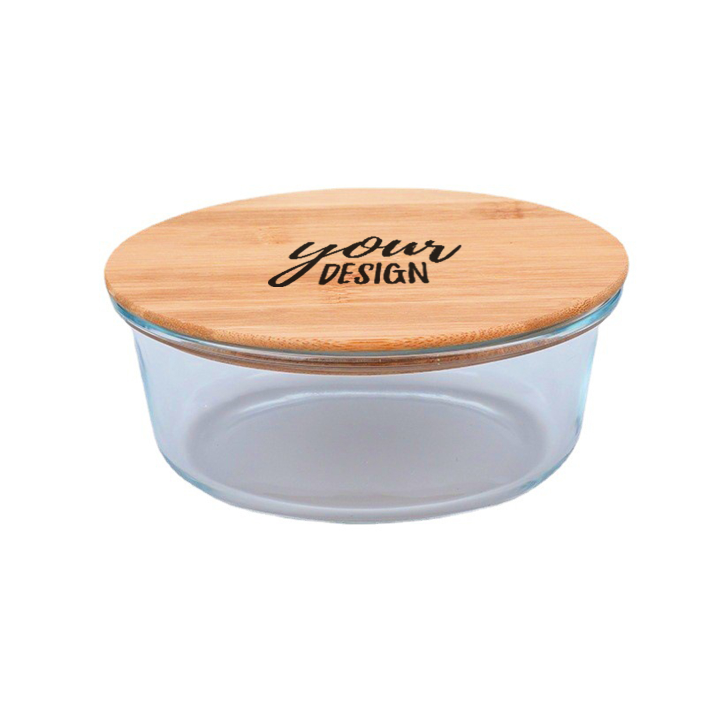 Lunchbox, Glas, mit Bambus-Holzdeckel