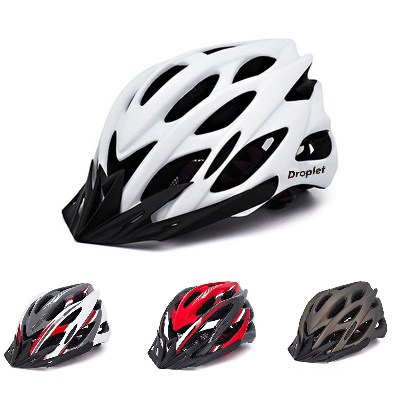 Fahrradhelm mit abnehmbarem Visier und Rücklicht