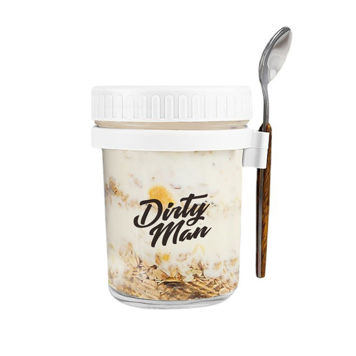 Overnight-Oatmeal-Becher mit Deckel und Löffel, 350 ml