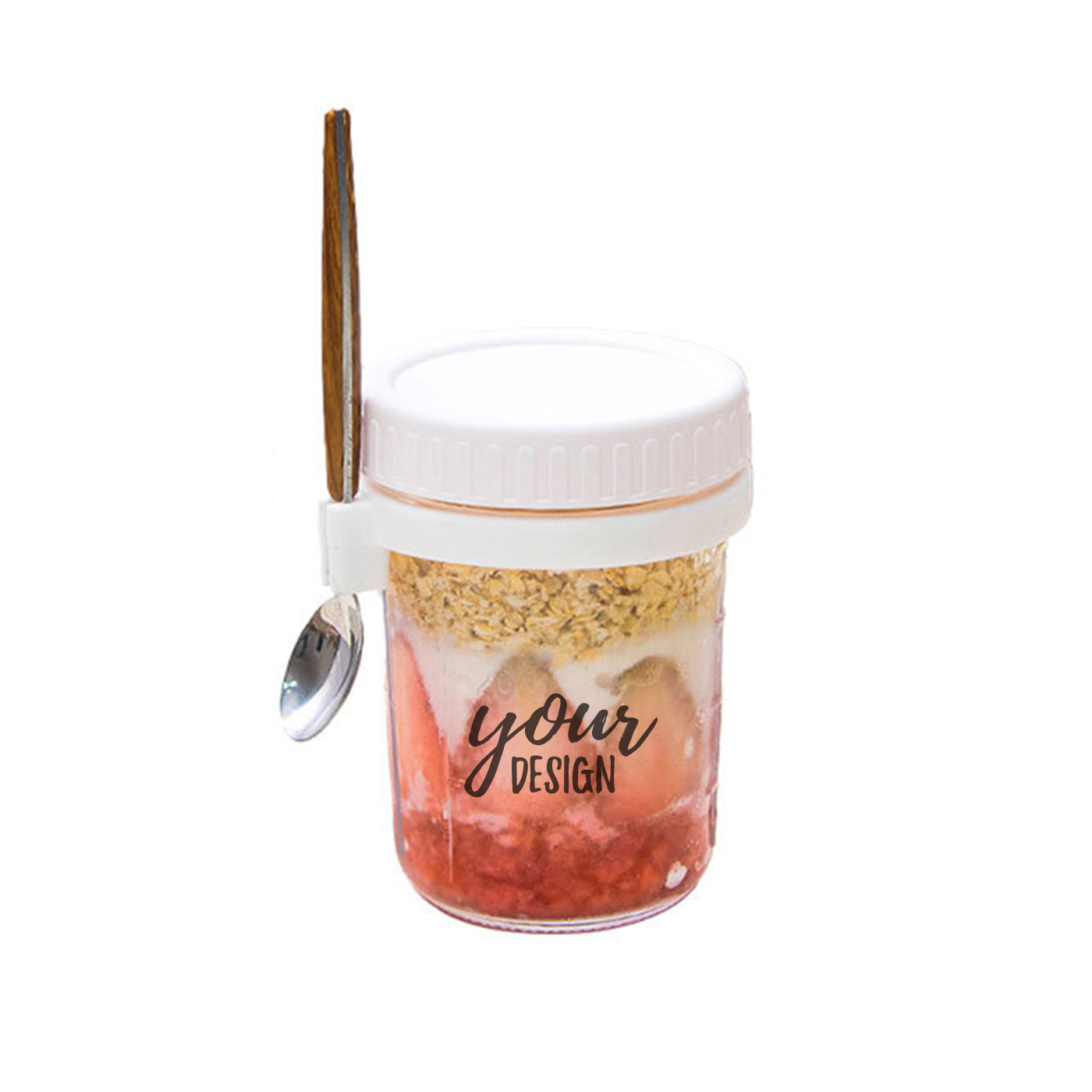 600ml Overnight Oats Jar With Lid And Spoon1