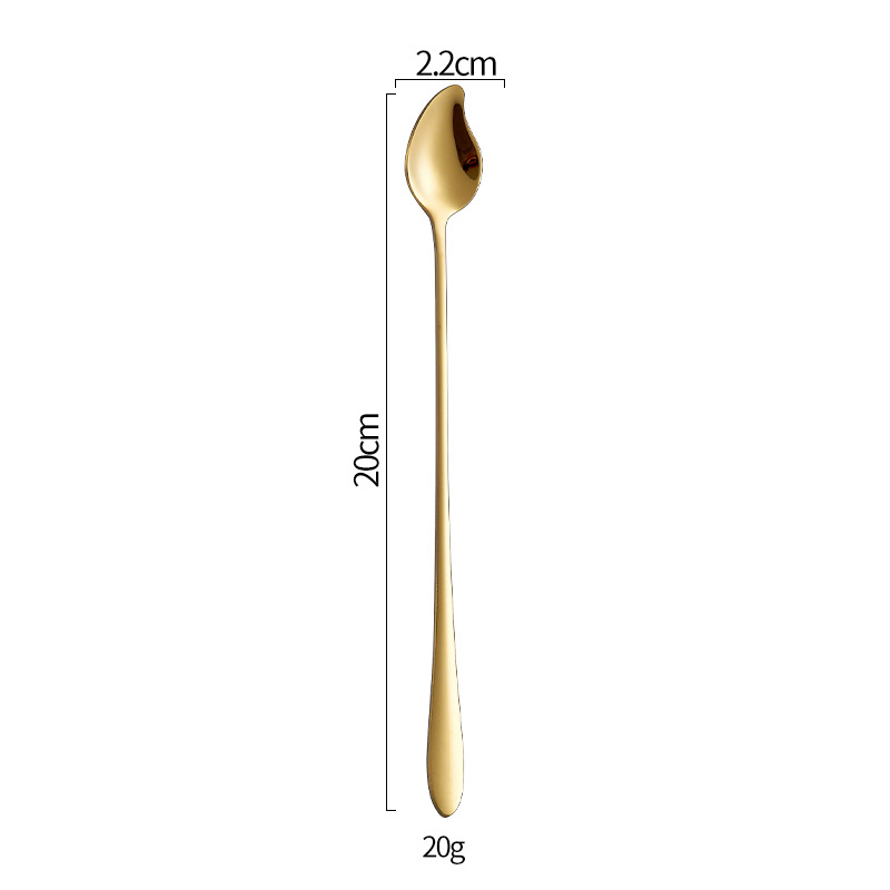 Mango Shaped Stainless Steel Long Handle Spoon2