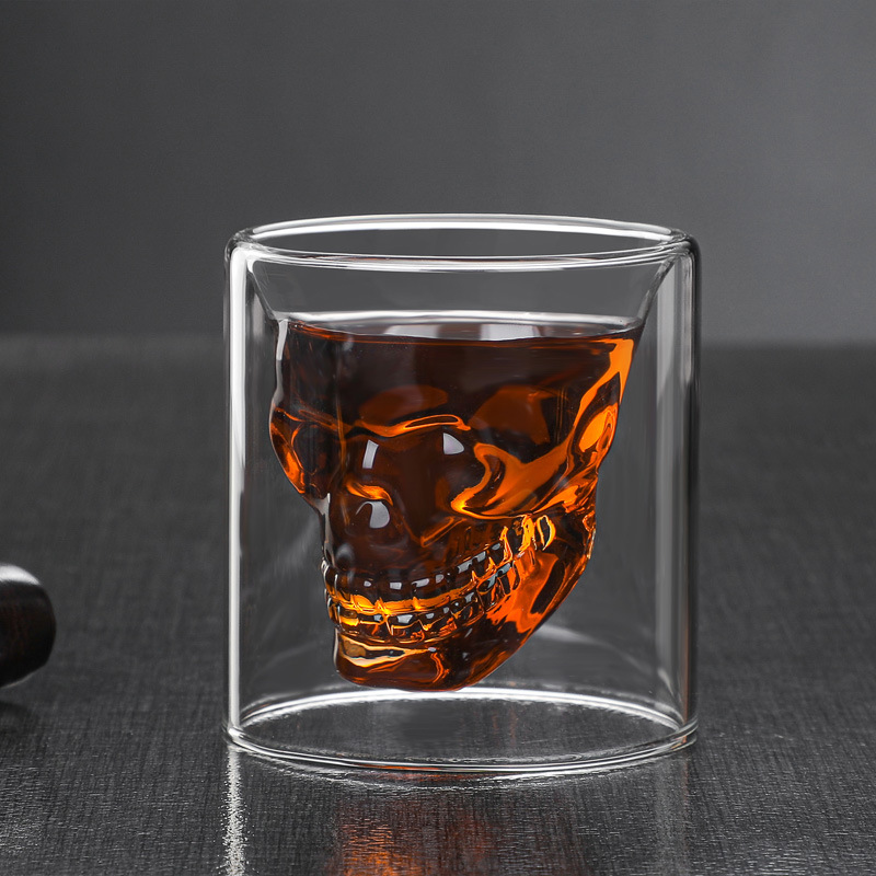 2.5 oz. Creative Double Wall Glass Skull Cup1