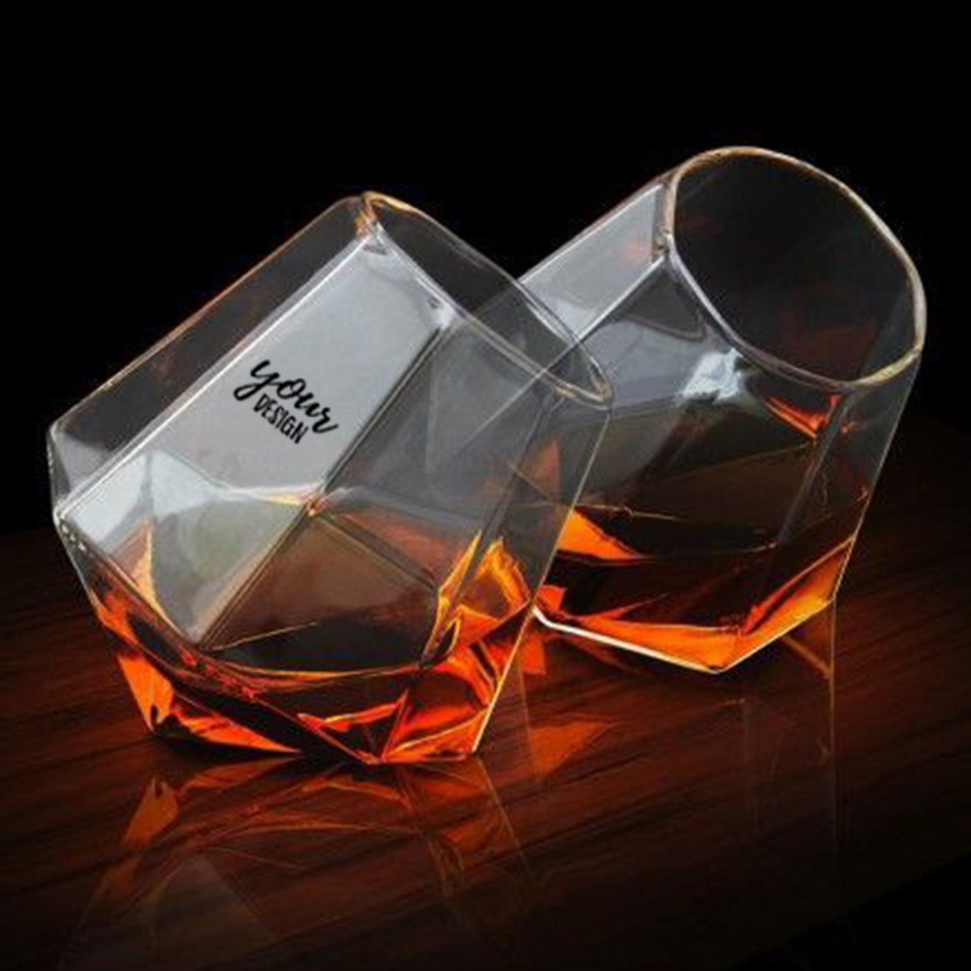 Promotional Diamond Shaped Stemless Wine Glass1