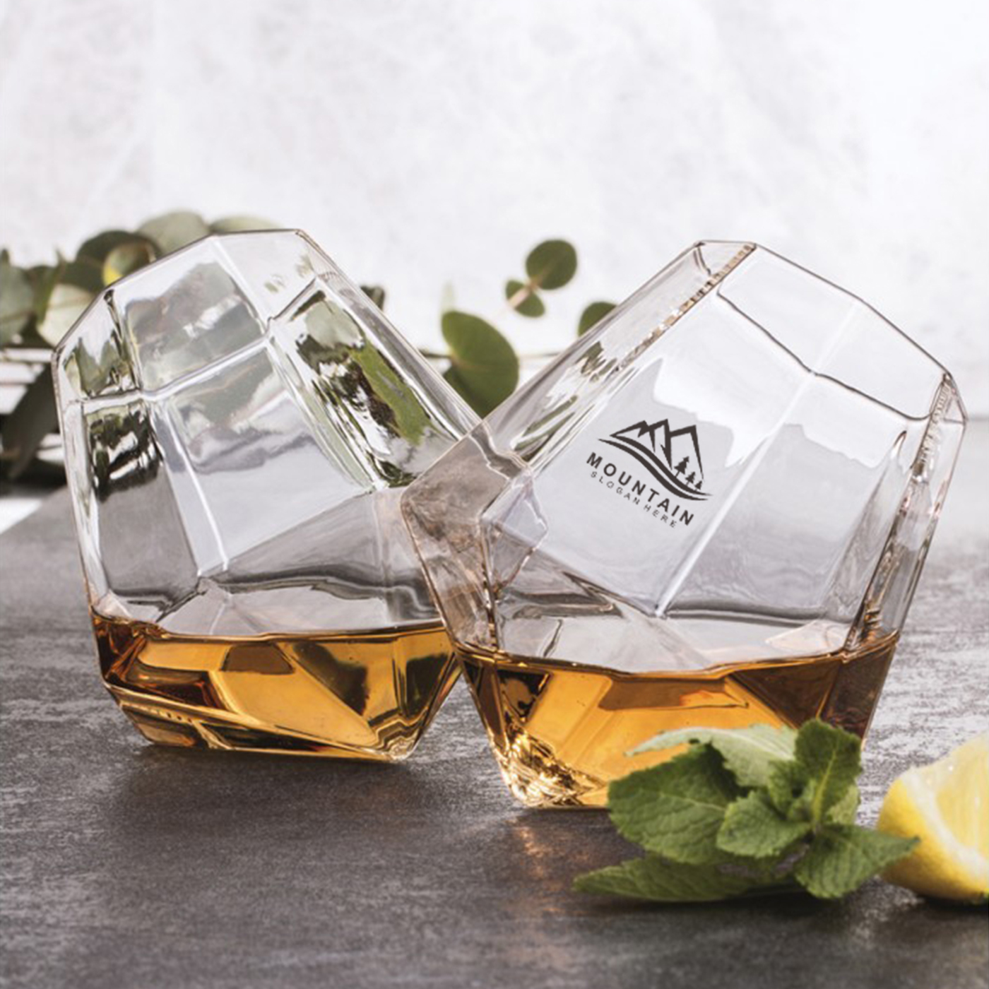 Promotional Diamond Shaped Stemless Wine Glass