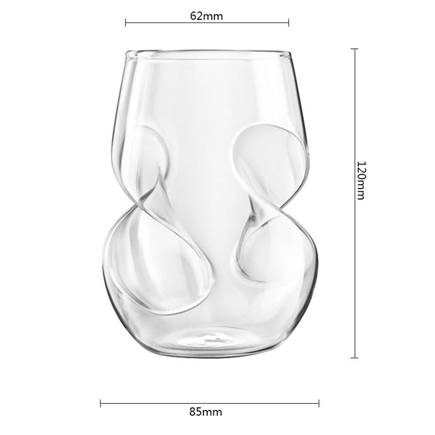 16 oz. Finger Indentations Stemless Wine Glasses2