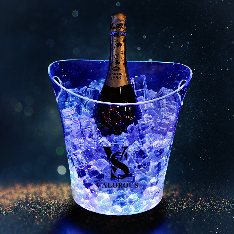 Eiskübel, transparent, LED, 5L, Kunststoff