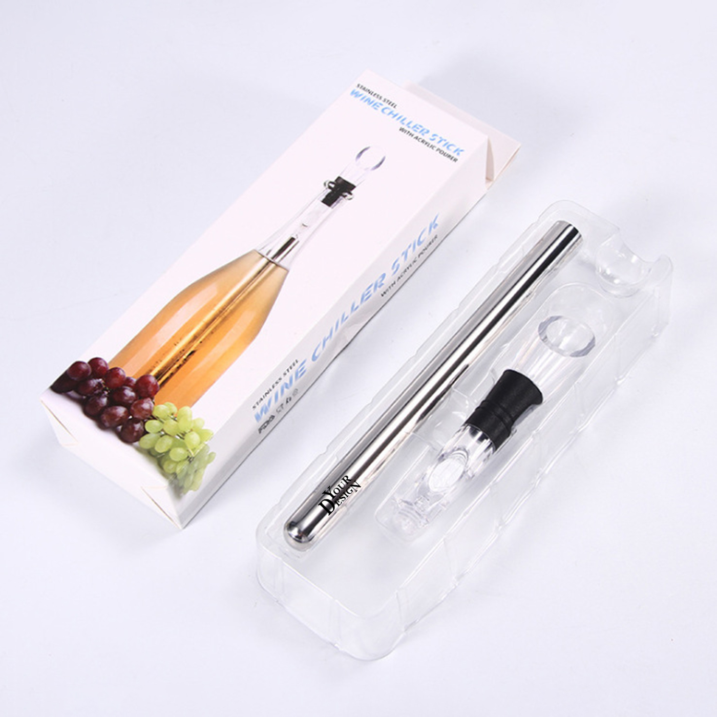  3-in-1 Stainless Steel Wine Bottle Cooler Stick1