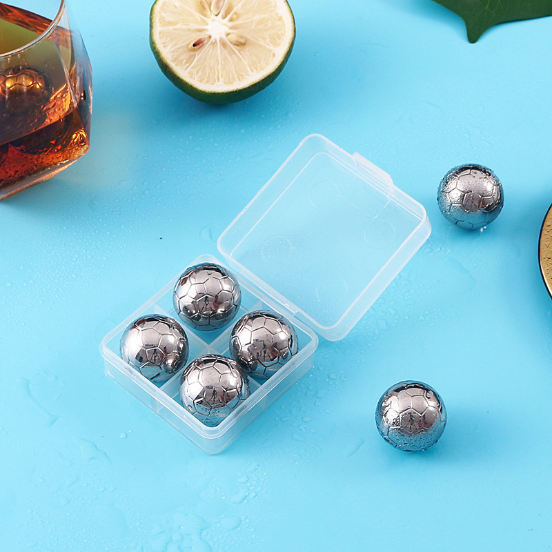 Stainless Steel Football Ice Cubes4