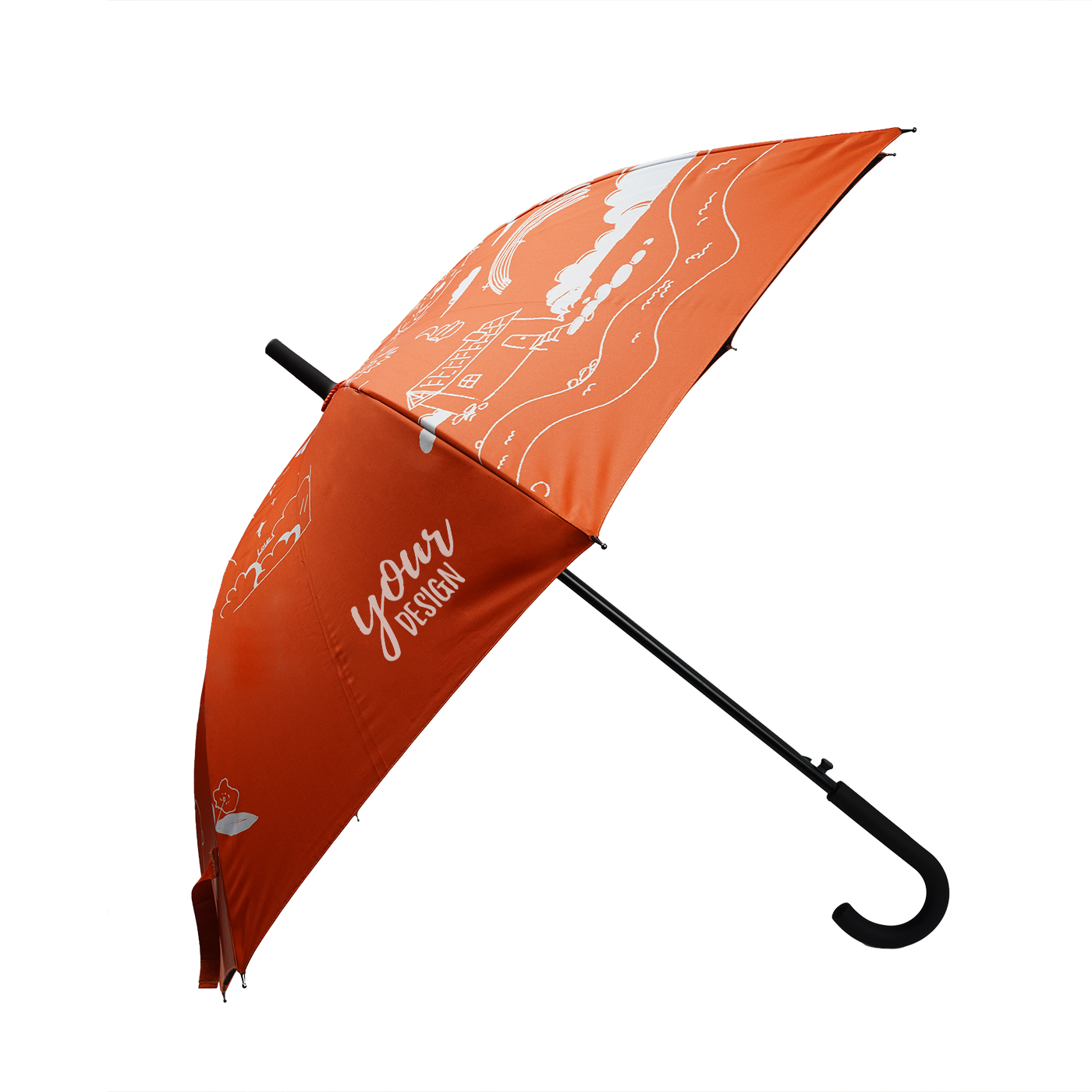 Straight Long Handle Sun Rain Umbrella1