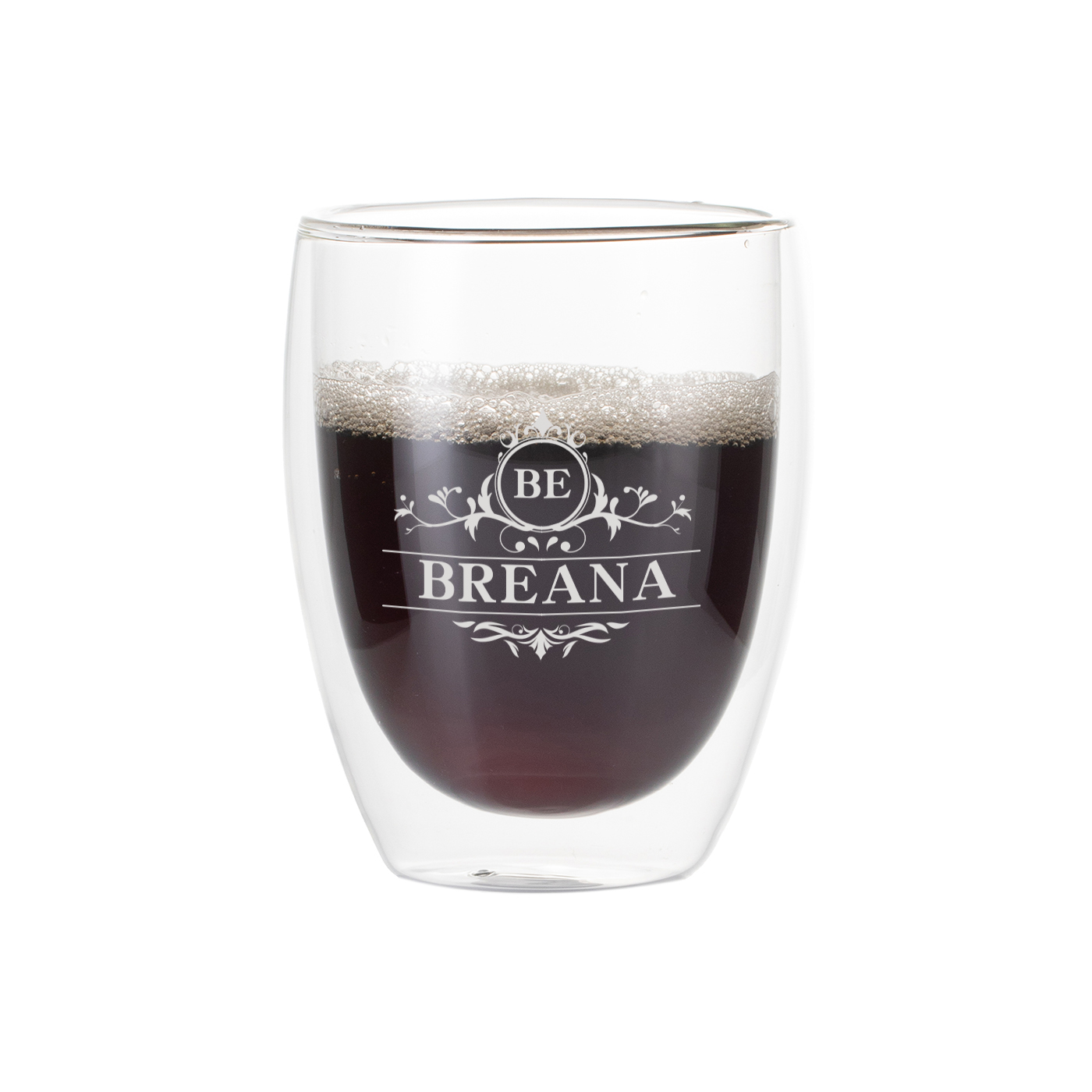 Kaffeetasse aus Glas, 12 oz., doppelschichtig, transparent