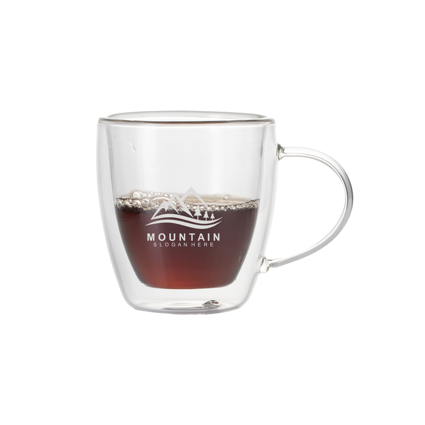 Kaffeetasse aus Glas mit Henkel, 140 ml, doppelschichtig