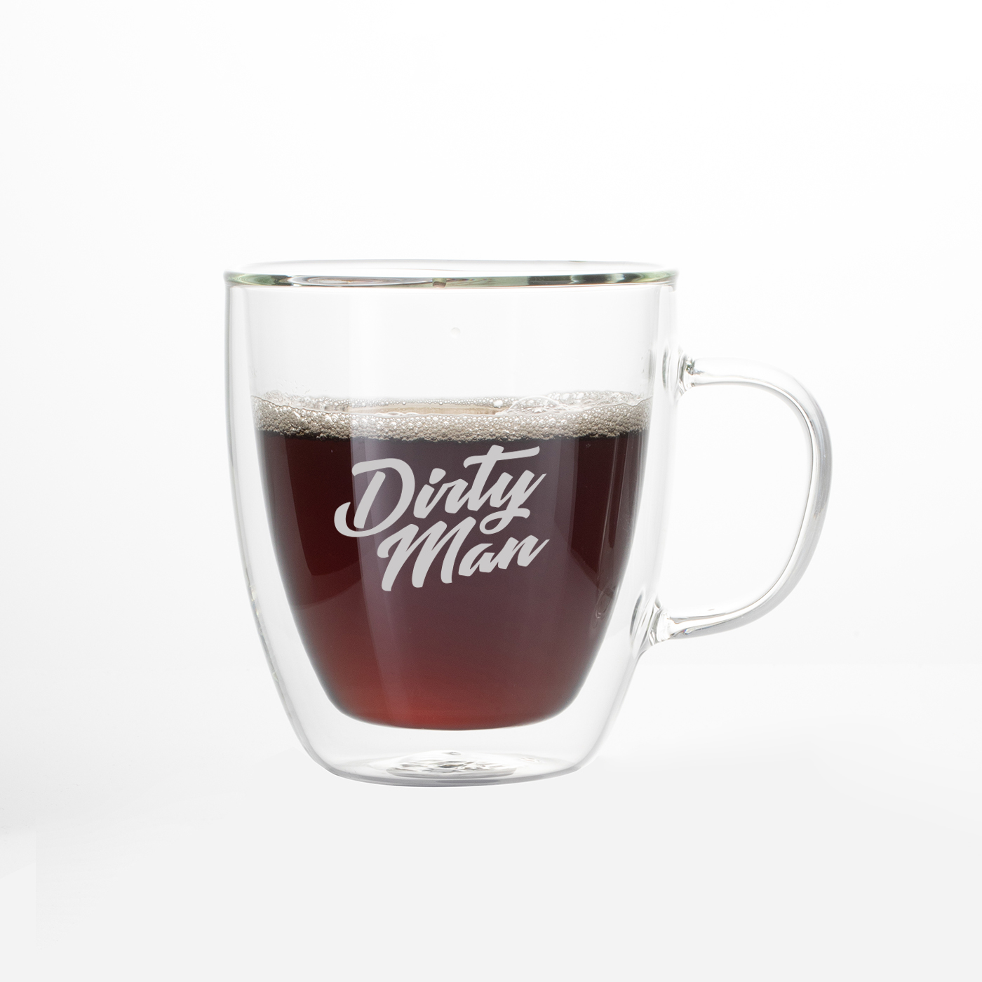 Kaffeetasse aus Glas mit Henkel, 15 oz., isoliert