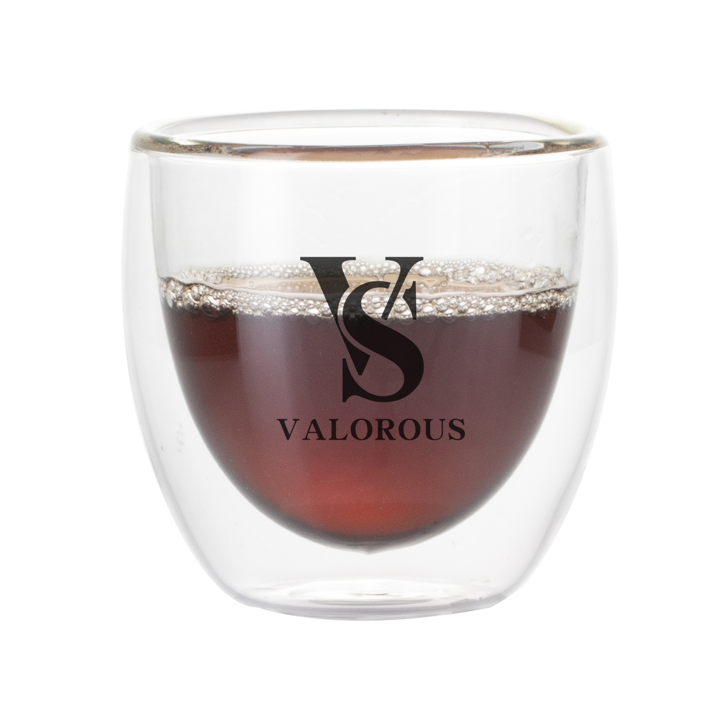 Kaffeetasse aus Glas, doppelschichtig, transparent, 3 oz.