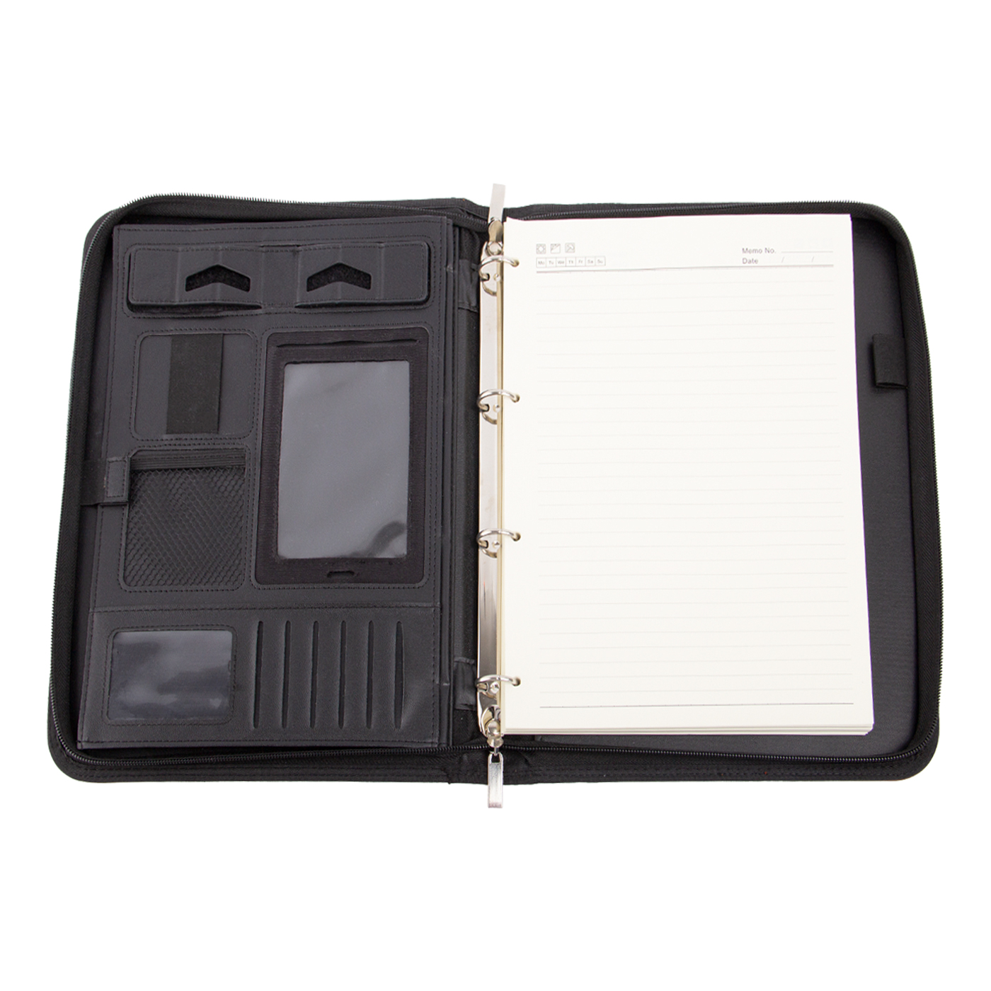 A4 PU Leather Zippered Padfolio With Handle1